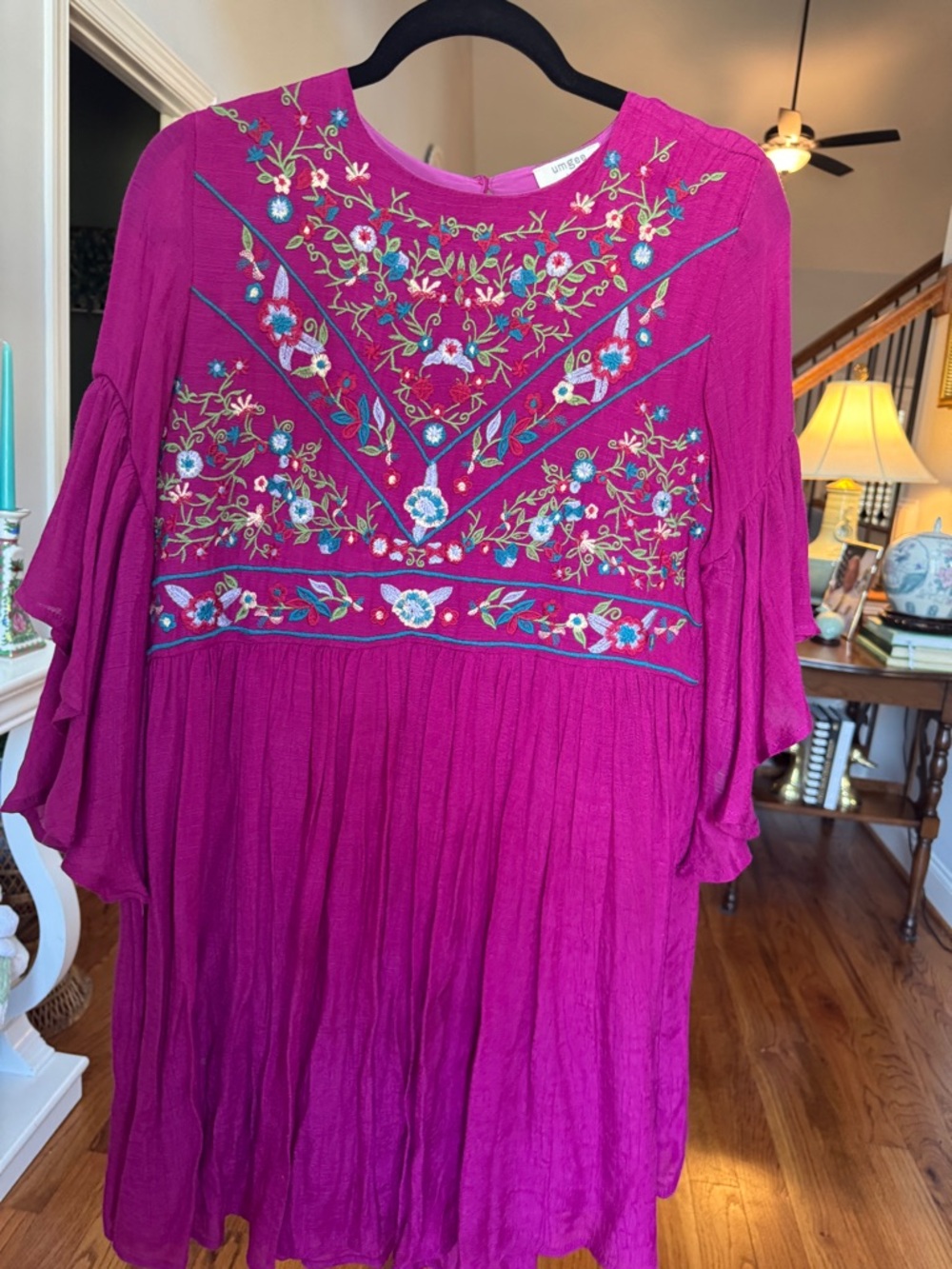 Umgee Fuchsia Embroidered Floral Tunic